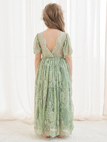 NumberSea - A - line Lace Tulle Ankle - length Green Dress (2003227593)