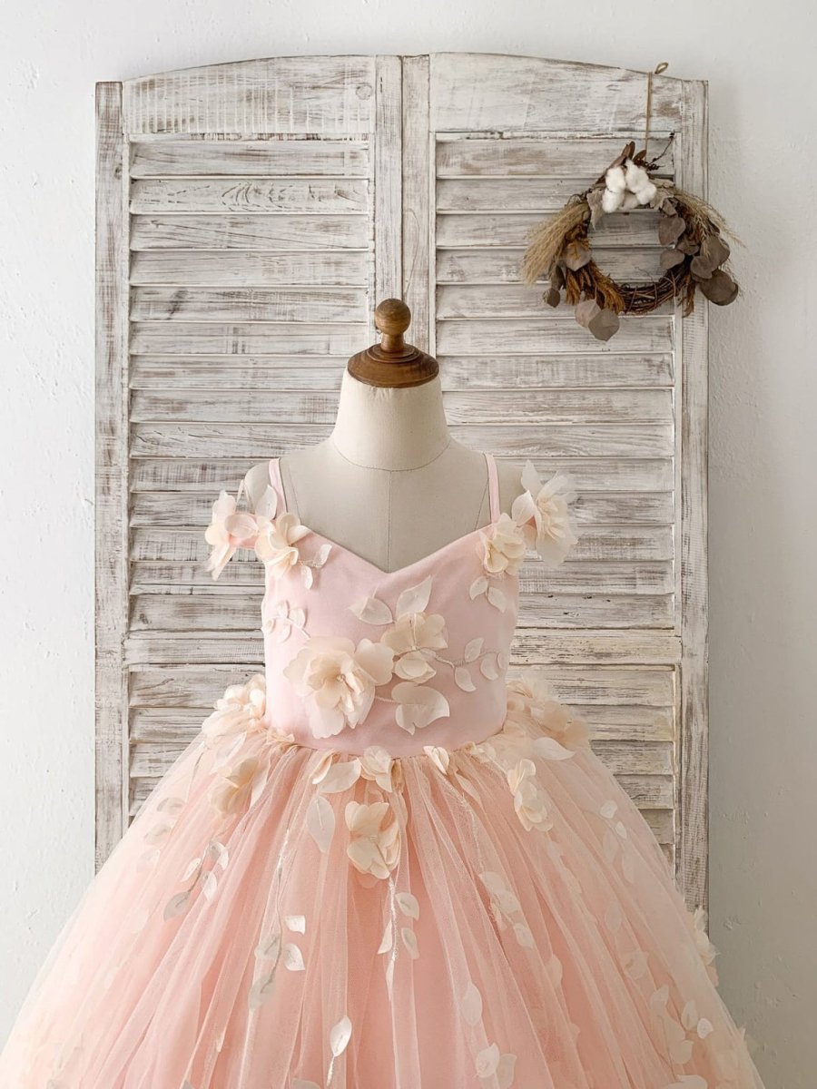 NumberSea - A - line Satin Tulle Floor - length Flower Girl Dress