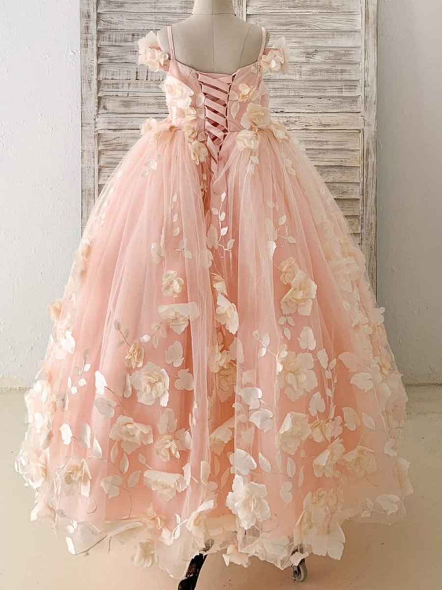 NumberSea - A - line Satin Tulle Floor - length Flower Girl Dress