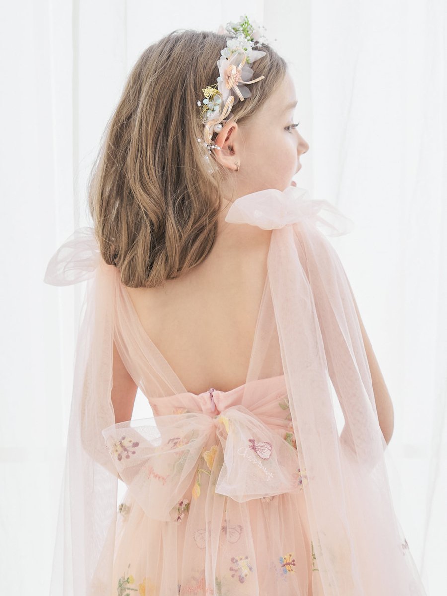 NumberSea - A - Line Sleeveless Floral Embroidered Tulle Toddler Flower Girl Dress