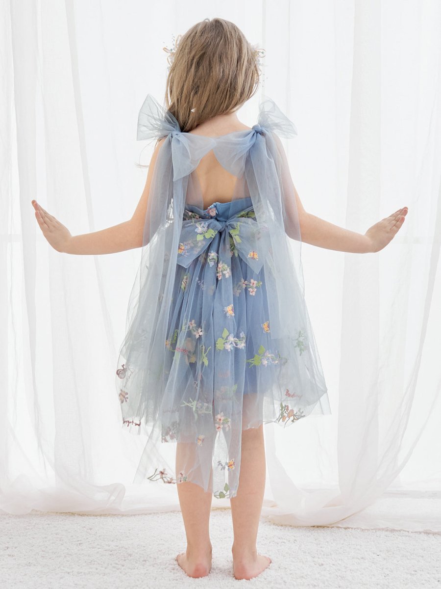 NumberSea - A - Line Sleeveless Floral Embroidered Tulle Toddler Flower Girl Dress