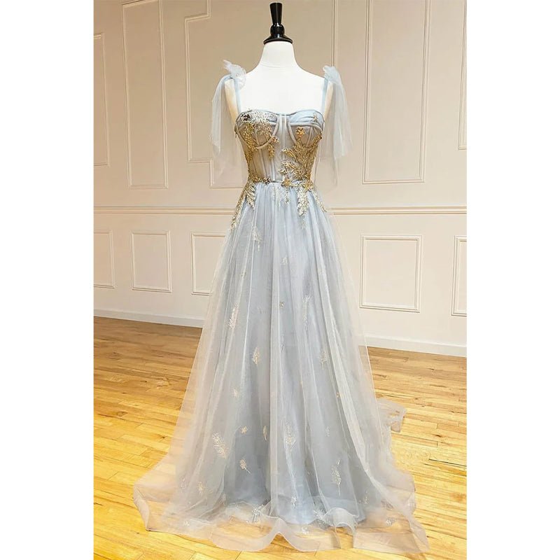 NumberSea - A - line Sweetheart Chic Embroidery Appliques Long Prom Dress