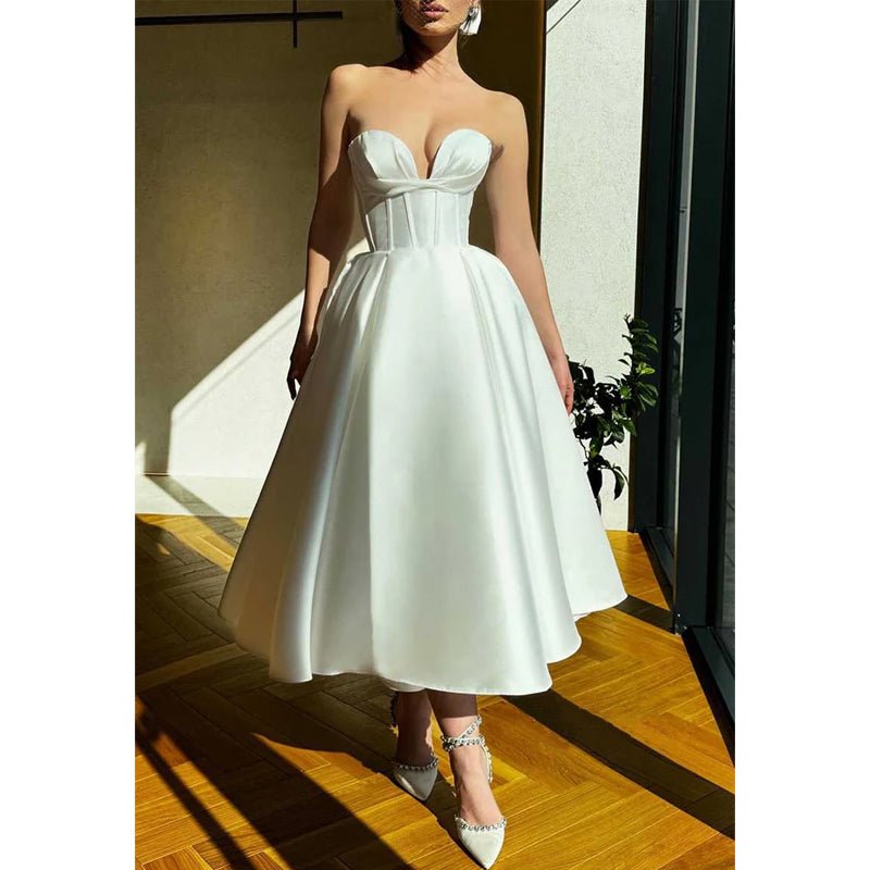 NumberSea - A - line Sweetheart Strapless Empire Party Prom Evening Dress