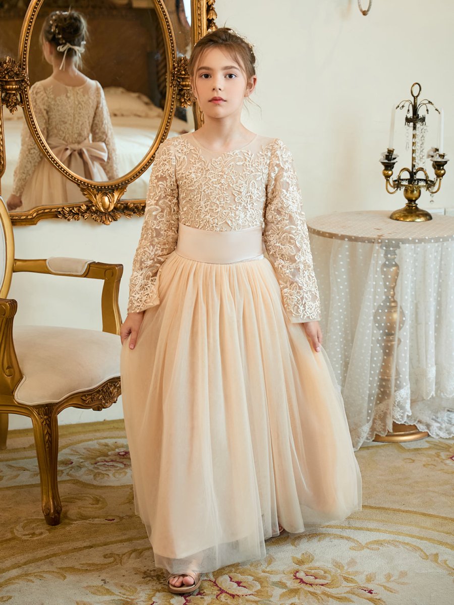 NumberSea - A - line Tulle Ankle - length Flower Girl Dress