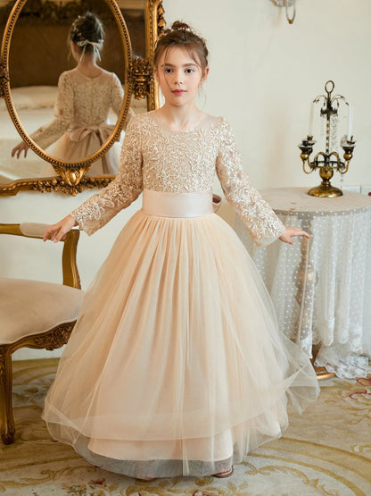 NumberSea - A - line Tulle Ankle - length Flower Girl Dress