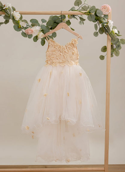 NumberSea - A - line Tulle Asymmetrical Ivory Dress (010220938)