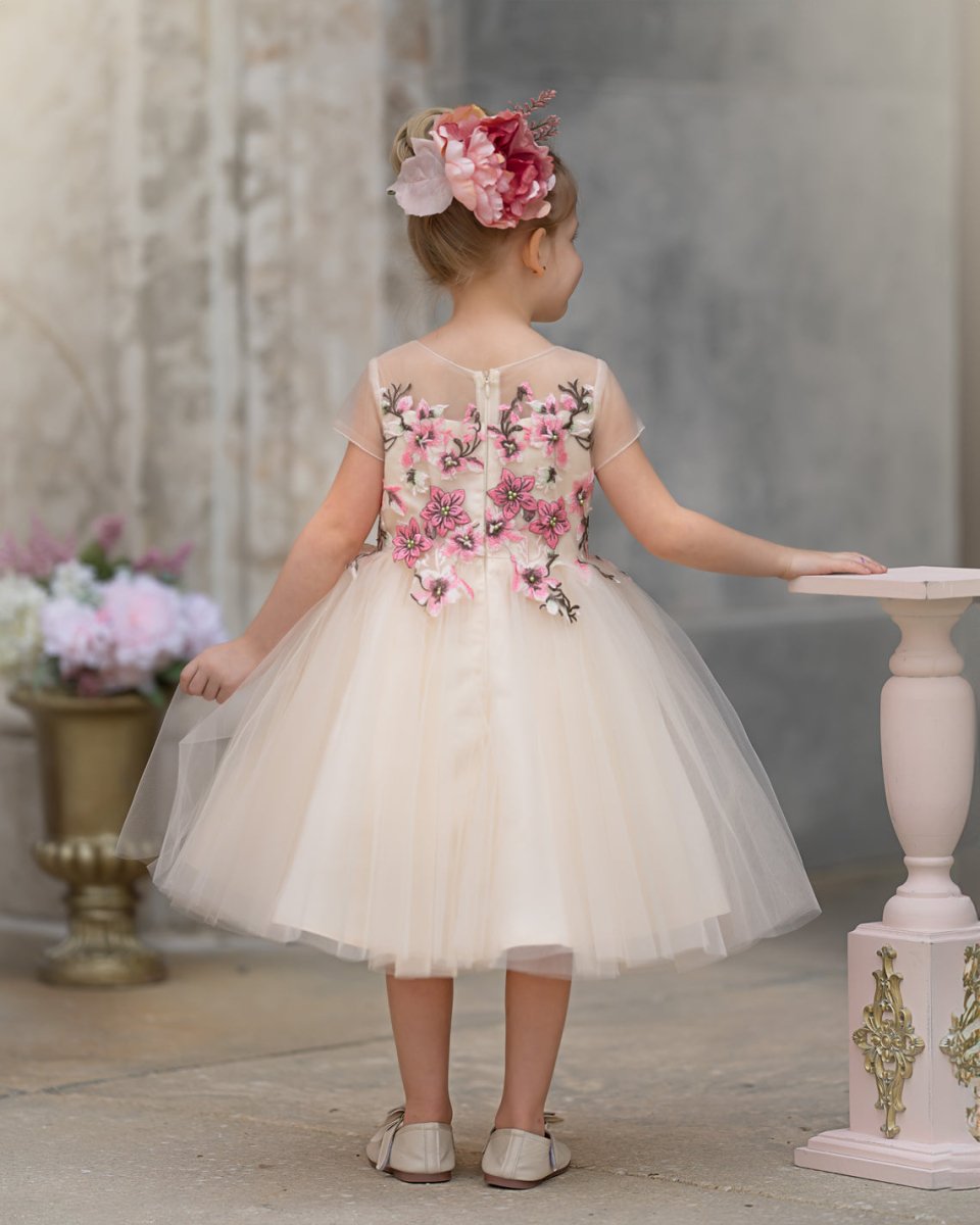 NumberSea - A - line Tulle Knee - length Flower Girl Dress