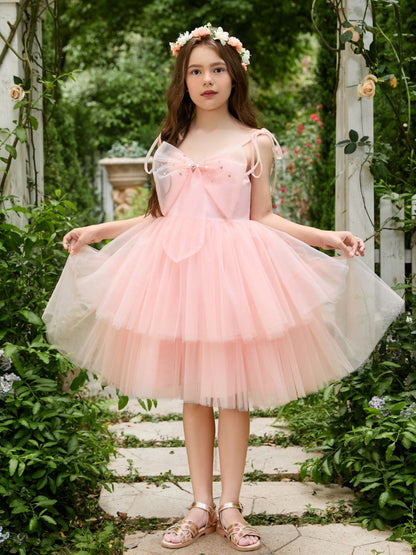 NumberSea - A - line Tulle Knee - length Pearl Pink Dress (2003224887)