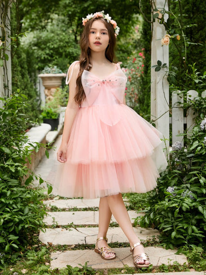 NumberSea - A - line Tulle Knee - length Pearl Pink Dress (2003224887)