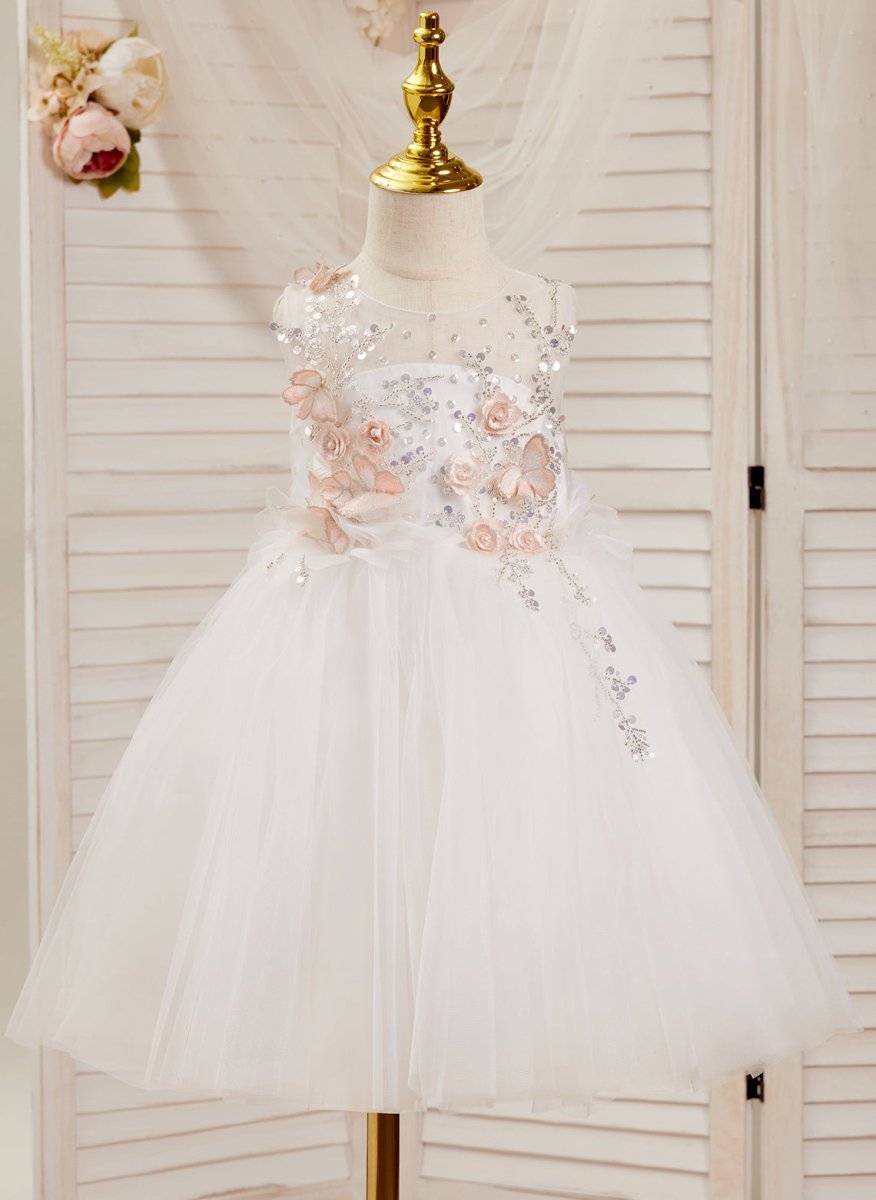 NumberSea - A - line Tulle Knee - length White Dress (2003227138)