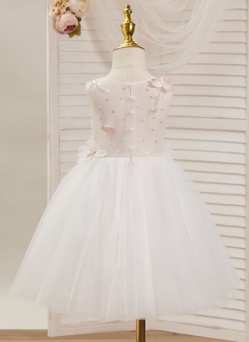 NumberSea - A - line Tulle Knee - length White Dress (2003227138)