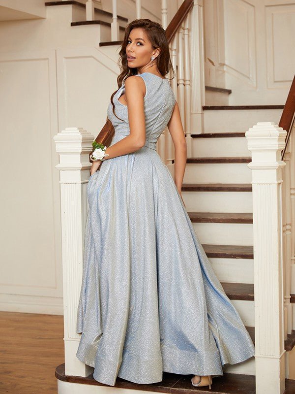 NumberSea - A - Line/Princess Ruffles Scoop Sleeveless Floor - Length Dresses