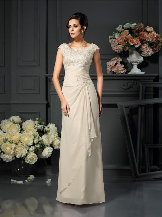 NumberSea - A - Line/Princess Scoop Lace Sleeveless Long Chiffon Mother of the Bride Dresses