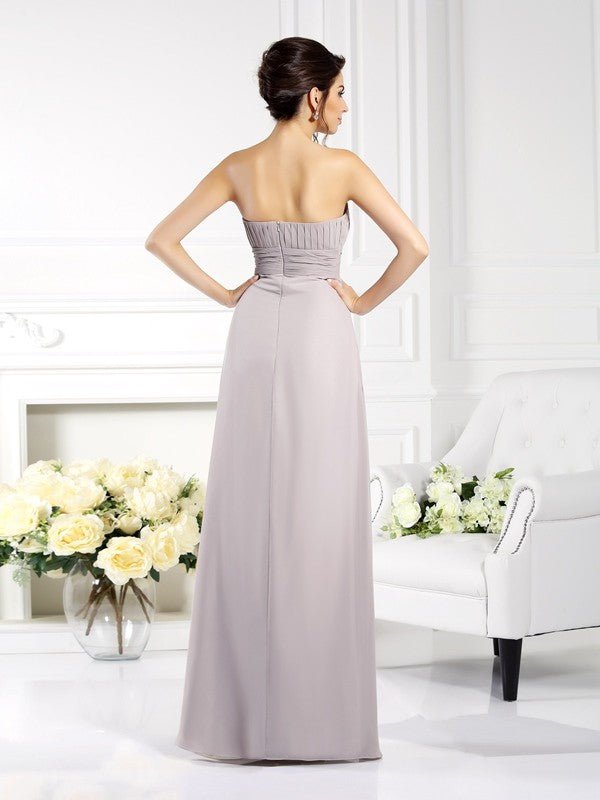 NumberSea - A - Line/Princess Strapless Beading Sleeveless Long Chiffon Mother of the Bride Dresses