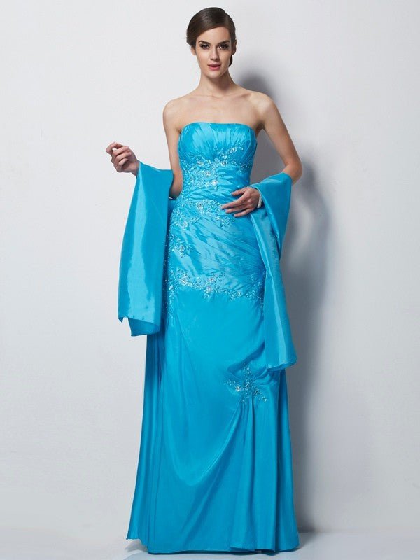 NumberSea - A - Line/Princess Sweetheart Sleeveless Applique Long Taffeta Mother of the Bride Dresses