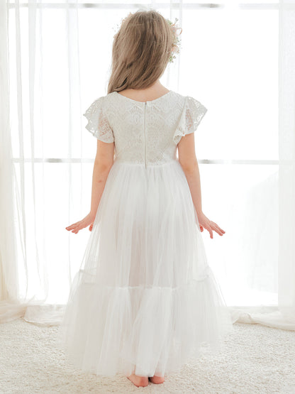 Lace Tulle Ankle-length White Dress (2003227579)