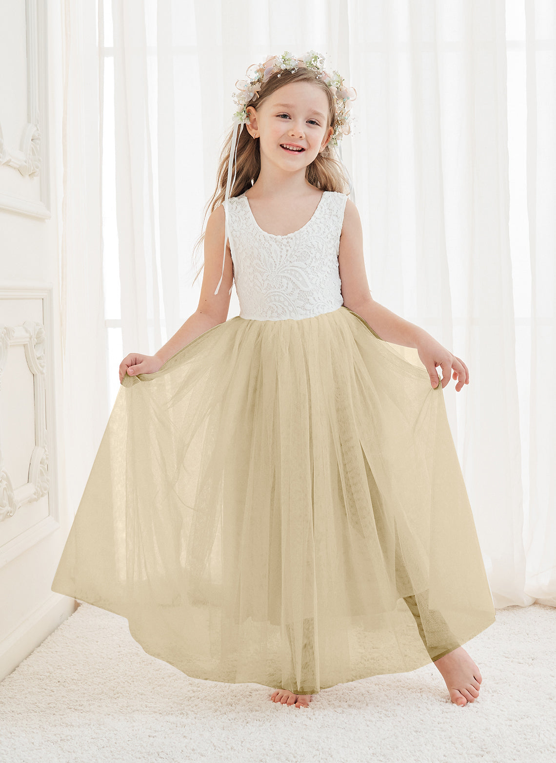 Enchanted Tulle Lace Flower Girl Dress