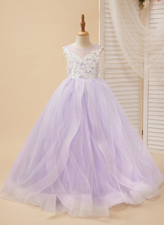 Enchanted Princess Tulle and Lace  Flower Girl Dress