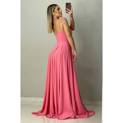 Spaghetti Straps Sweetheart Long Bridesmaid Dress Formal Gown