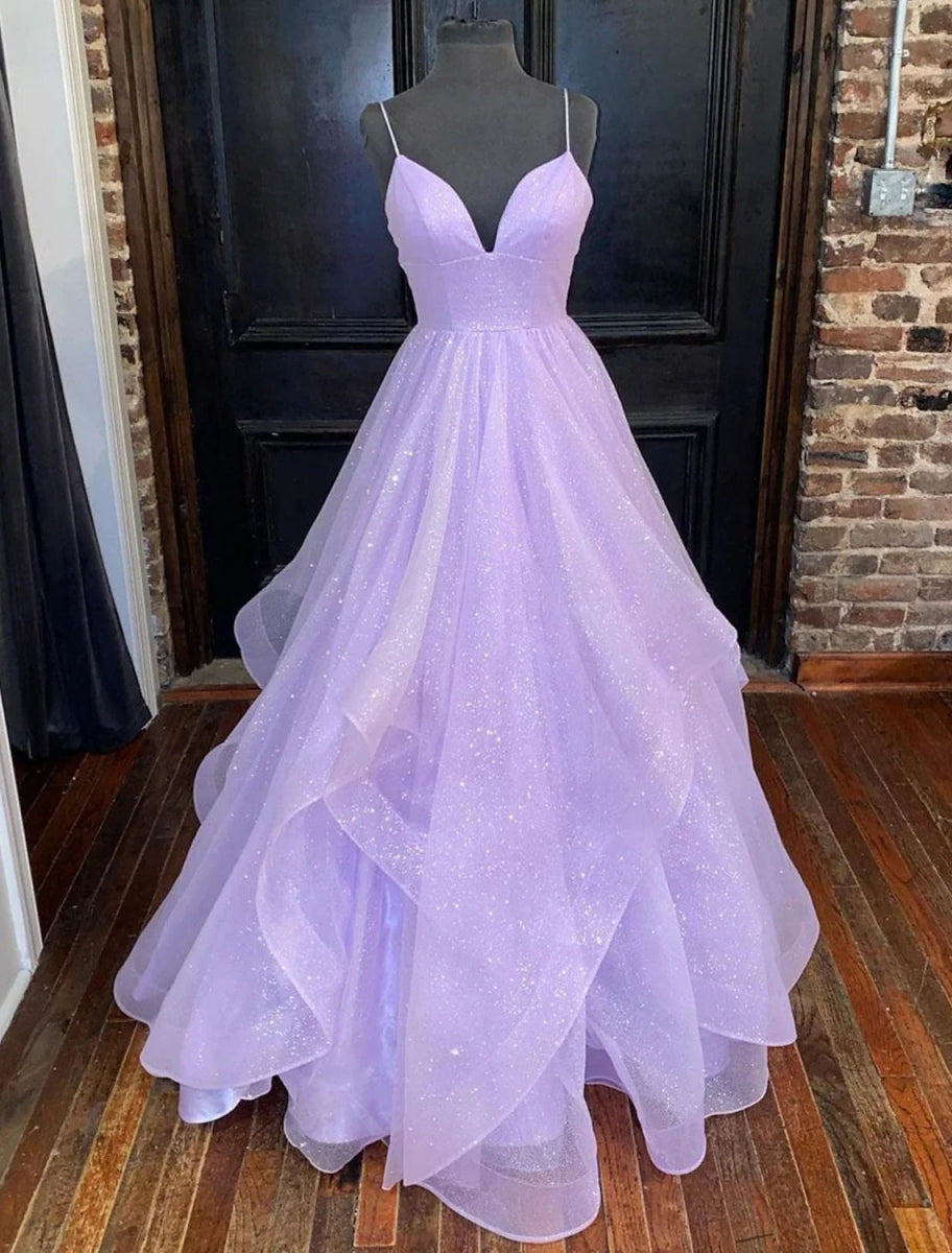 NumberSea - Ball Gown A - Line Prom Dresses Sparkle & Shine Dress Formal Wedding Party Floor Length Sleeveless Sweetheart Tulle Backless with Pleats Ruffles