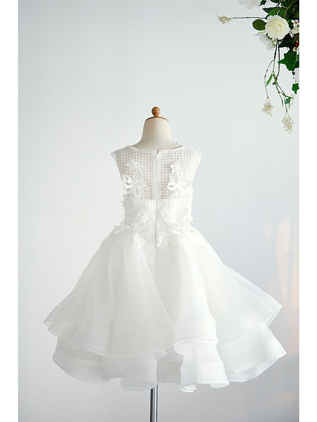 NumberSea - Ball Gown Tulle Sleeveless Jewel Neck Wedding Birthday Flower Girl Dresses