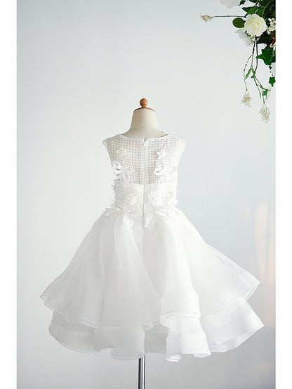 NumberSea - Ball Gown Tulle Sleeveless Jewel Neck Wedding Birthday Flower Girl Dresses