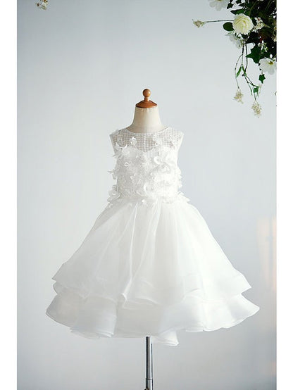 NumberSea - Ball Gown Tulle Sleeveless Jewel Neck Wedding Birthday Flower Girl Dresses