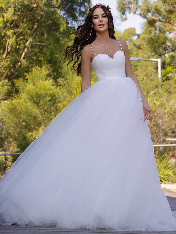 NumberSea - Ball Gown Tulle Sweetheart Sleeveless Sweep/Brush Train Wedding Dresses