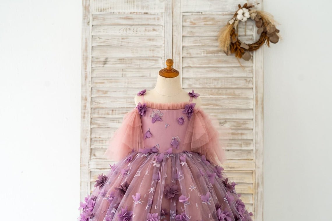 NumberSea - Ball - Gown/Princess 3D Flower Tulle Floor - length Dress