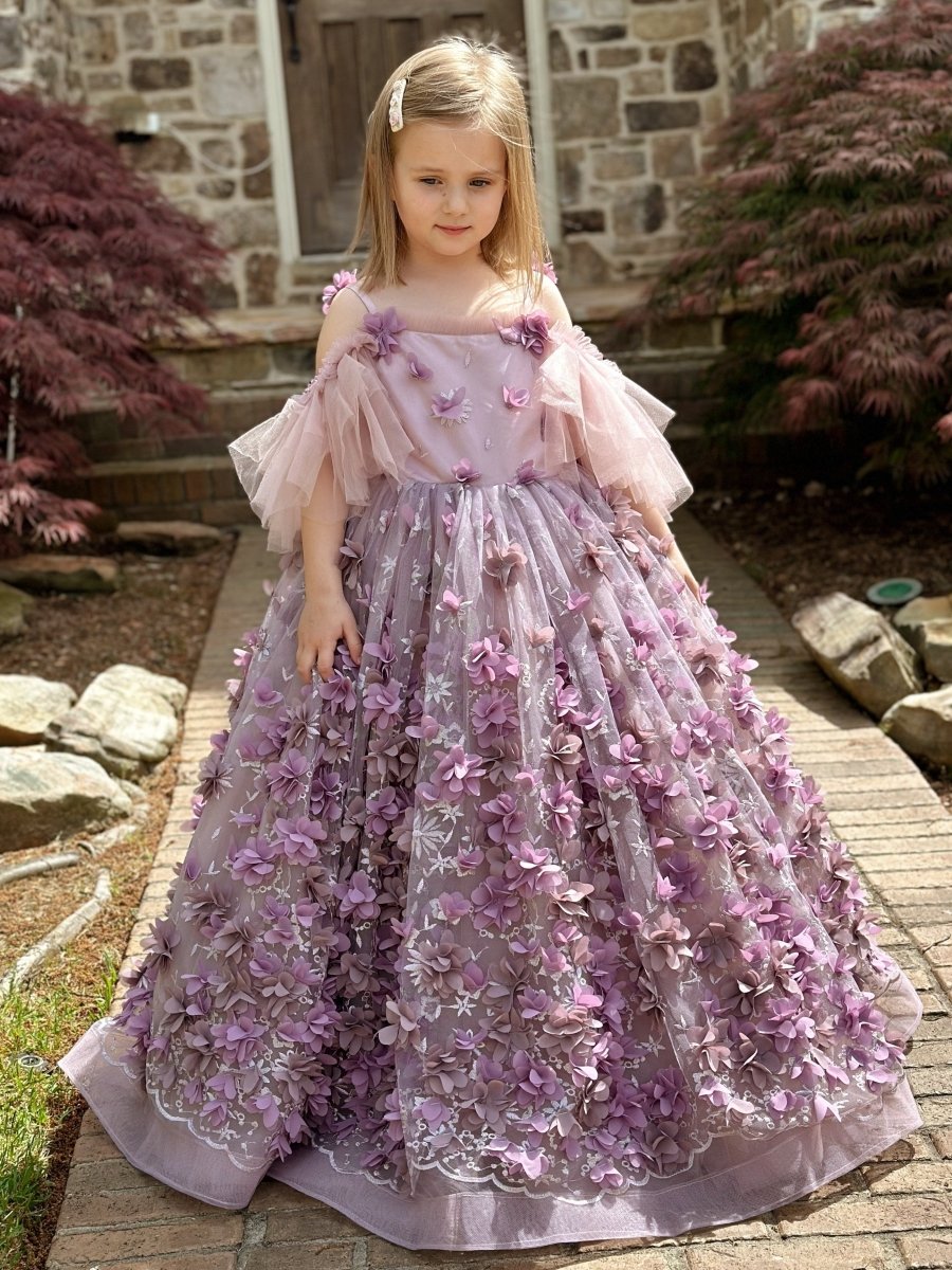 NumberSea - Ball - Gown/Princess 3D Flower Tulle Floor - length Dress