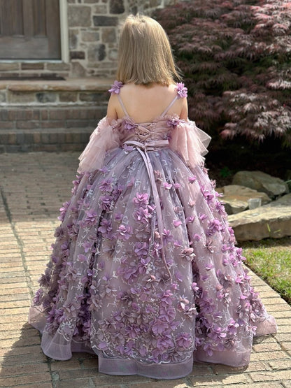 NumberSea - Ball - Gown/Princess 3D Flower Tulle Floor - length Dress