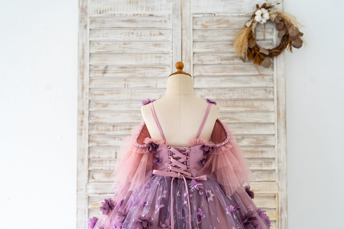 NumberSea - Ball - Gown/Princess 3D Flower Tulle Floor - length Dress