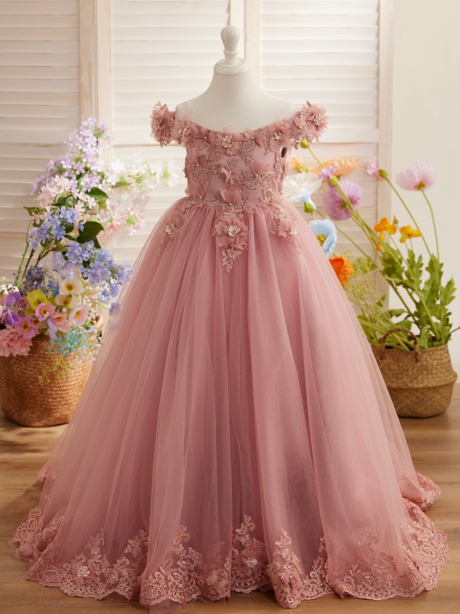 NumberSea - Ball - Gown/Princess Lace Sweep Train Pink Birthday Dress