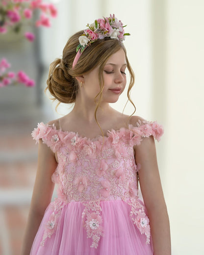 NumberSea - Ball - Gown/Princess Lace Sweep Train Pink Birthday Dress