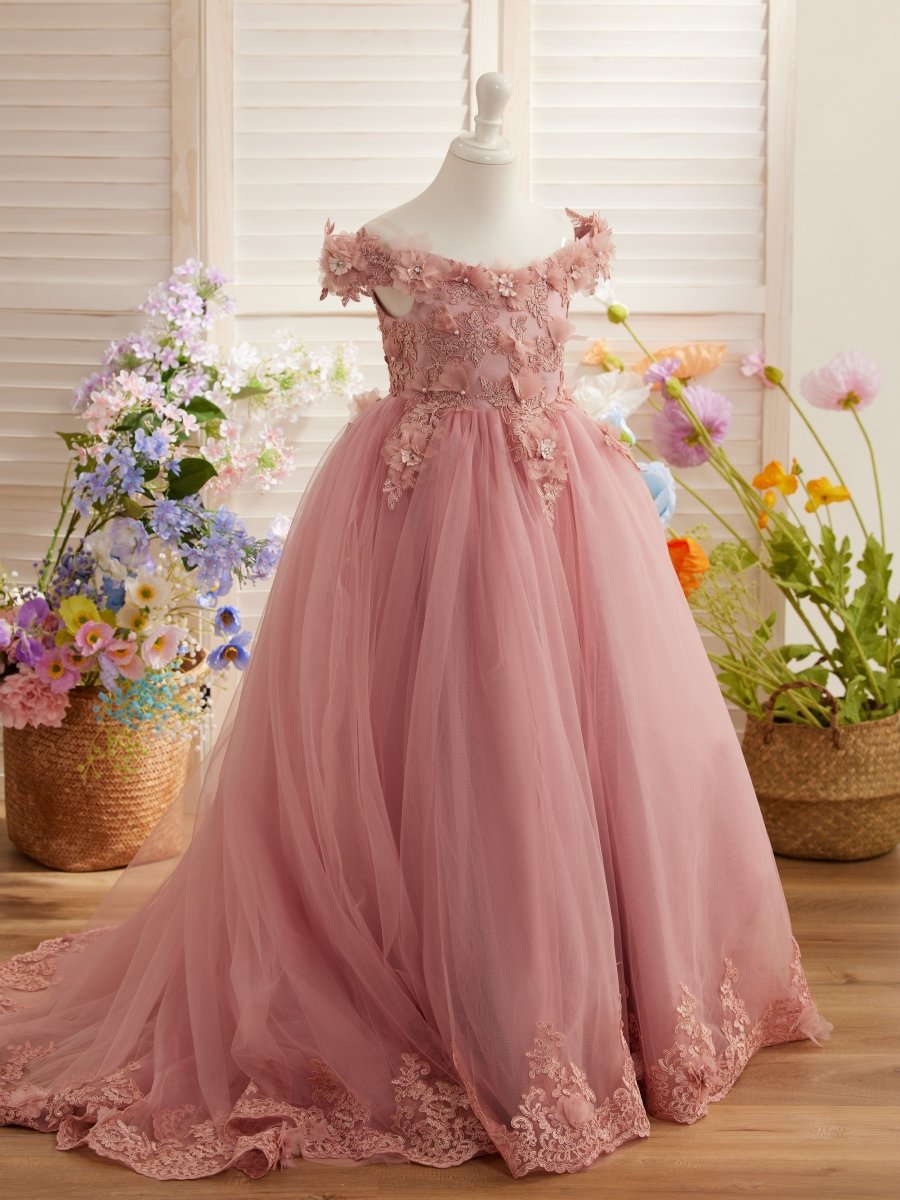 NumberSea - Ball - Gown/Princess Lace Sweep Train Pink Birthday Dress