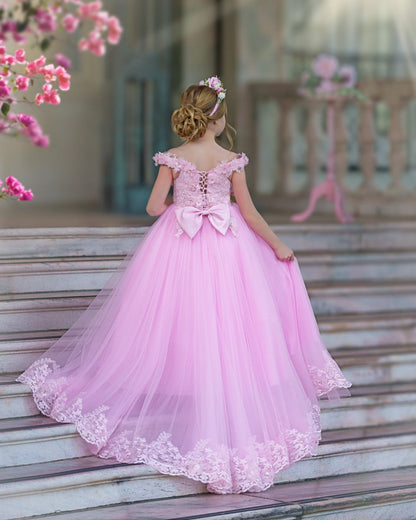 NumberSea - Ball - Gown/Princess Lace Sweep Train Pink Birthday Dress