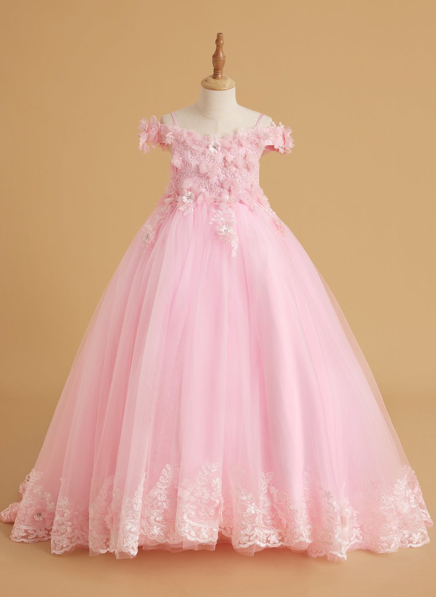 NumberSea - Ball - Gown/Princess Lace Sweep Train Pink Birthday Dress