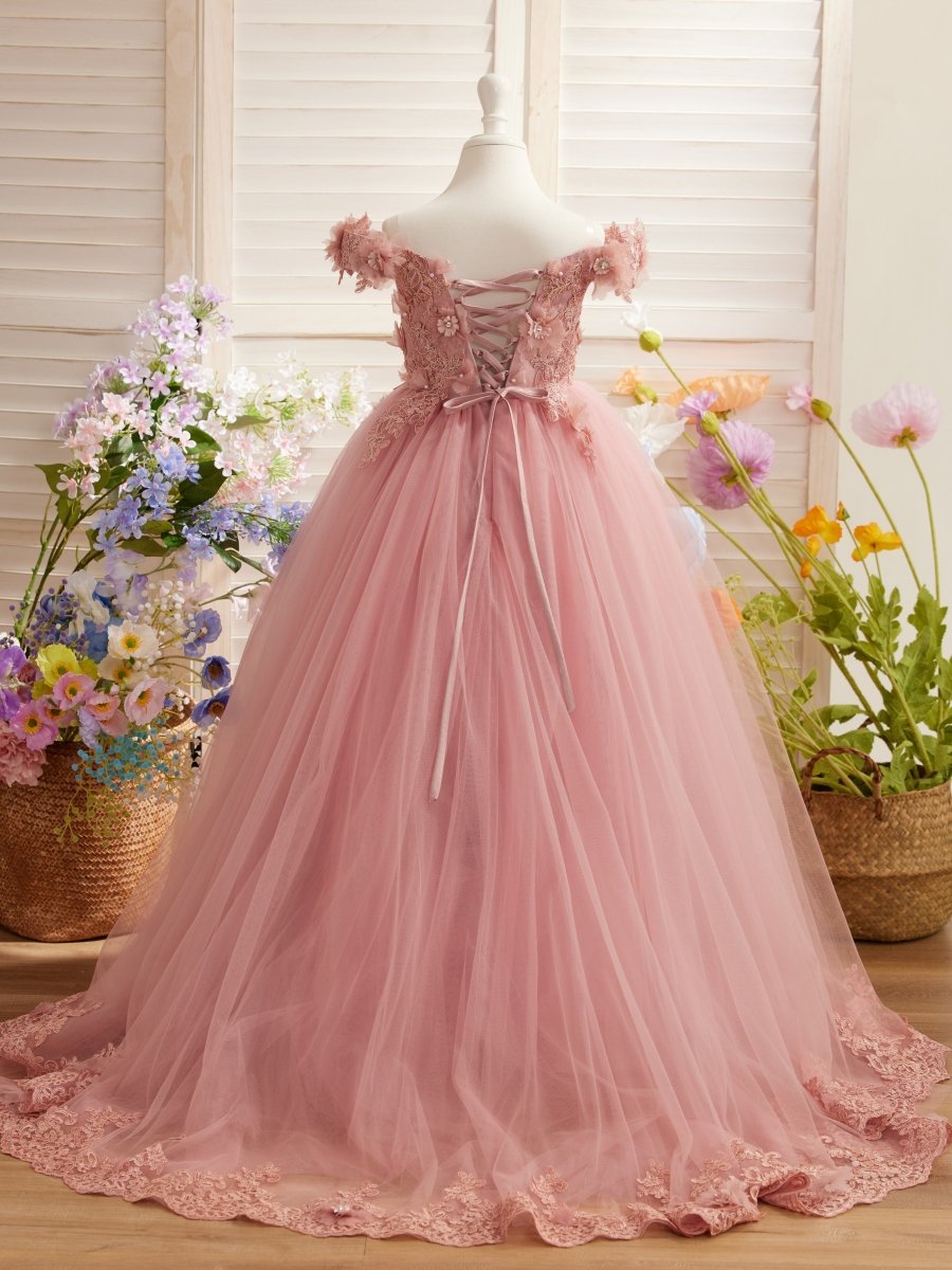 NumberSea - Ball - Gown/Princess Lace Sweep Train Pink Birthday Dress