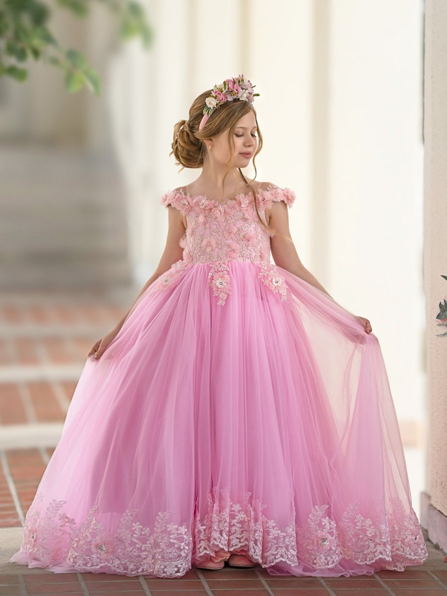 NumberSea - Ball - Gown/Princess Lace Sweep Train Pink Birthday Dress