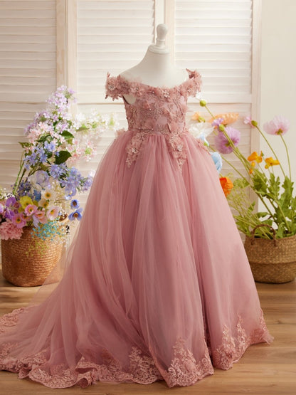 NumberSea - Ball - Gown/Princess Lace Sweep Train Pink Birthday Dress