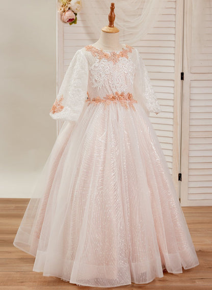 NumberSea - Ball - Gown/Princess Lace Tulle Floor - length Pink Dress (2003227890)