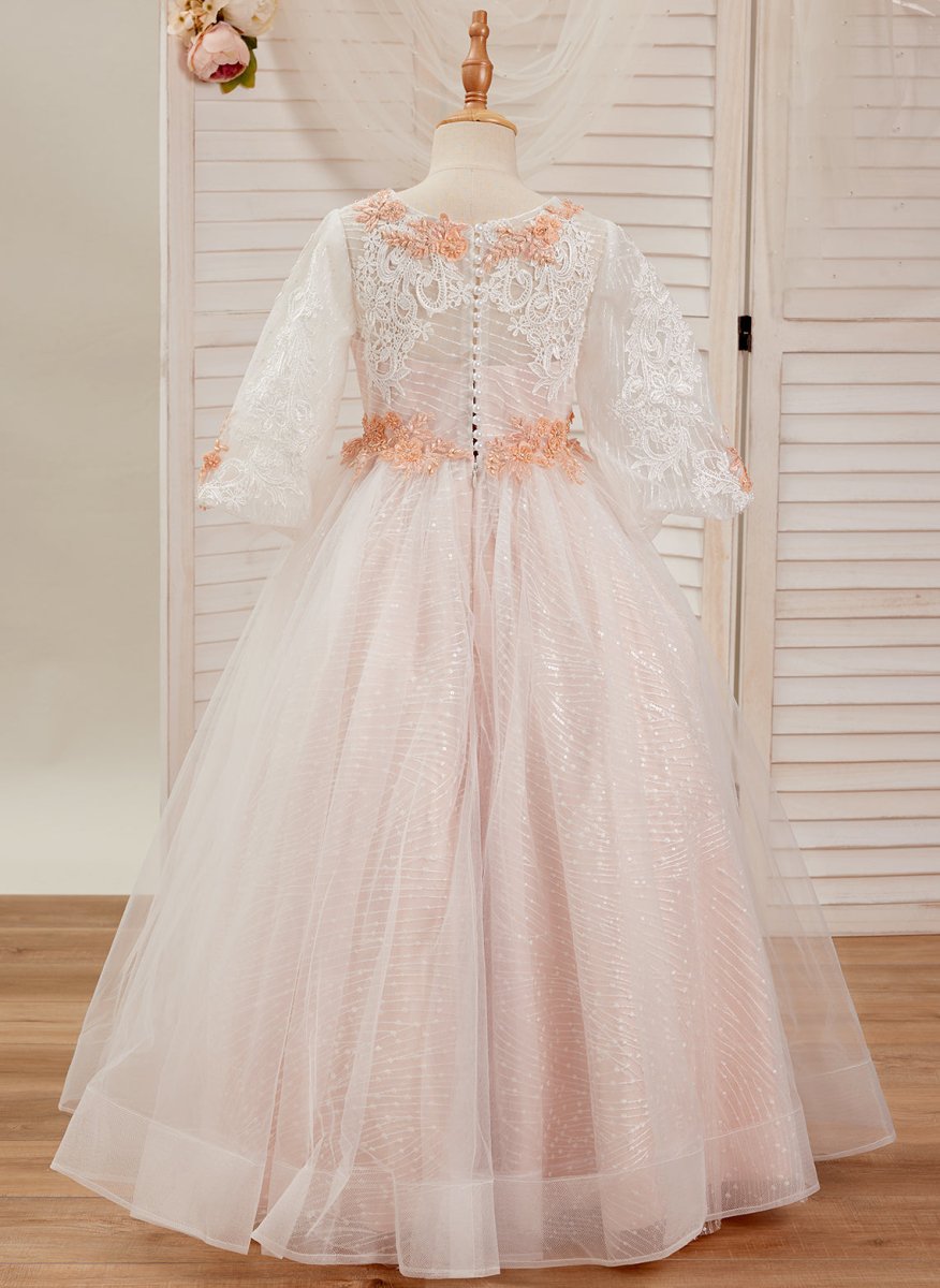 NumberSea - Ball - Gown/Princess Lace Tulle Floor - length Pink Dress (2003227890)