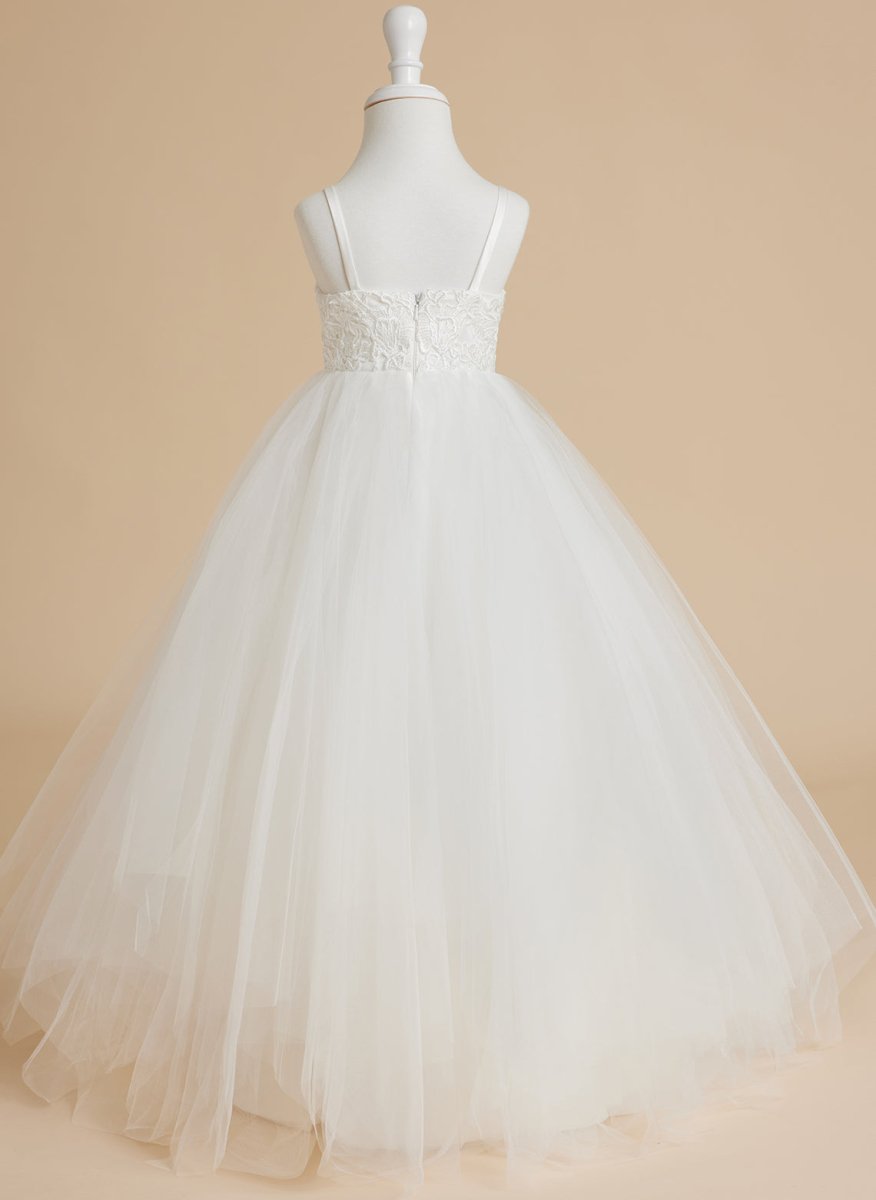 NumberSea - Ball - Gown/Princess Lace Tulle Floor - length White Dress (010145213)