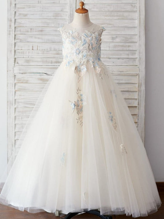 NumberSea - Ball - Gown/Princess Lace Tulle Flower Girl Dress