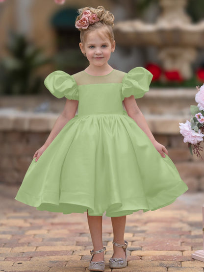 NumberSea - Ball - Gown/Princess Satin Knee - length Flower Girl Dress