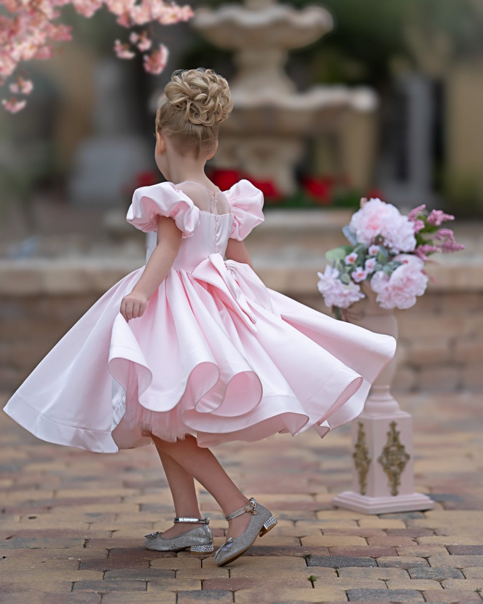 NumberSea - Ball - Gown/Princess Satin Knee - length Flower Girl Dress