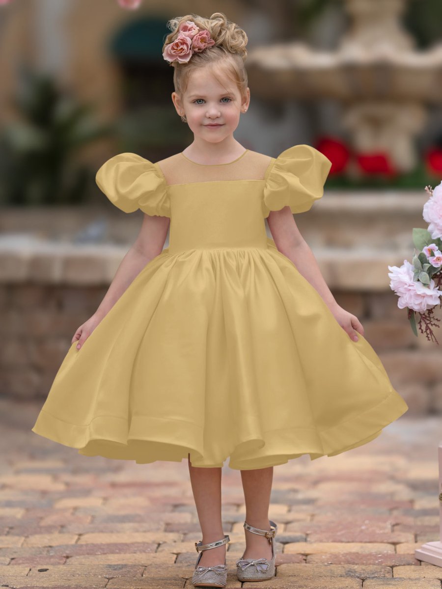 NumberSea - Ball - Gown/Princess Satin Knee - length Flower Girl Dress