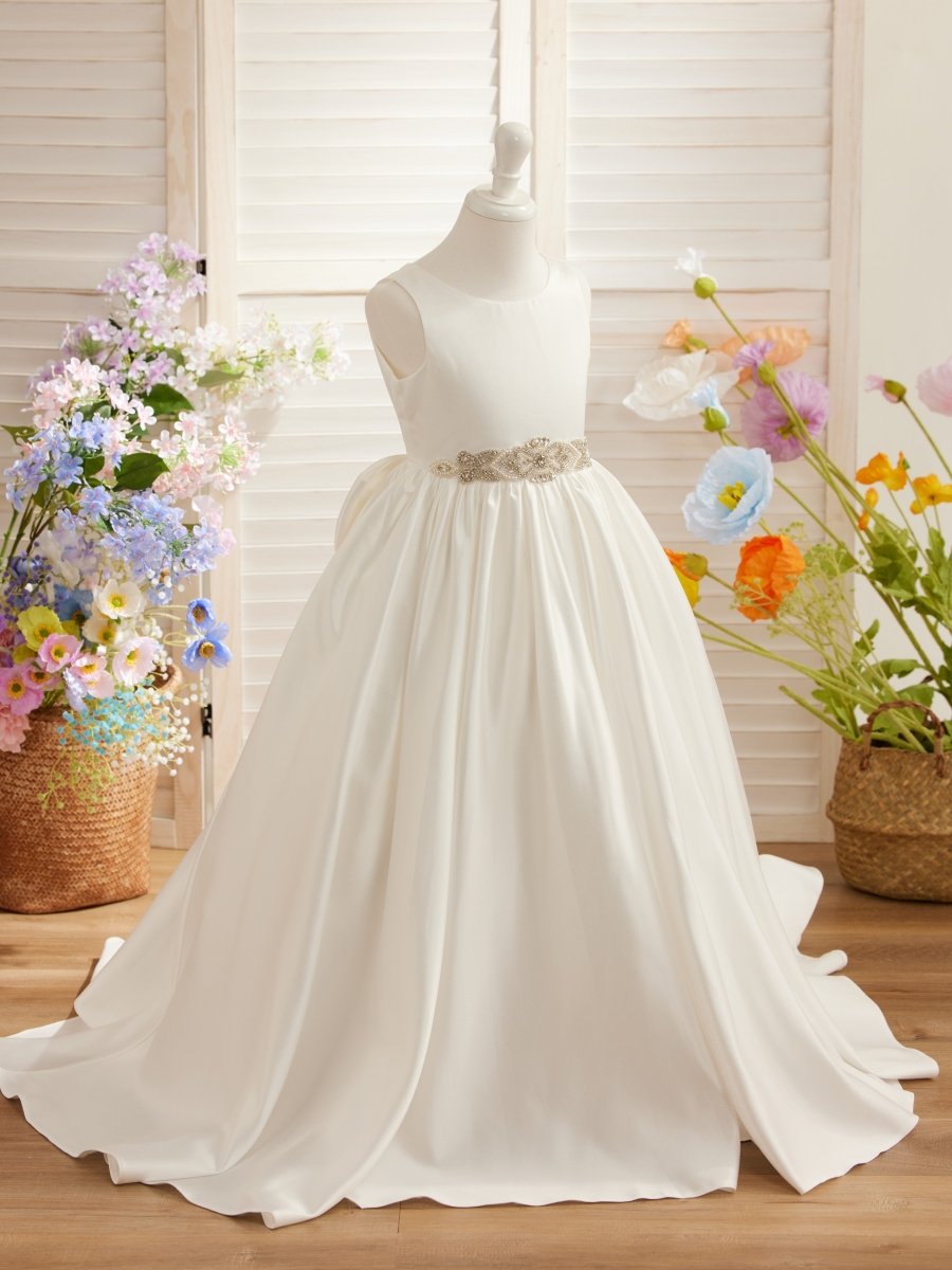 NumberSea - Ball - Gown/Princess Satin Sweep Train Flower Girl Dress