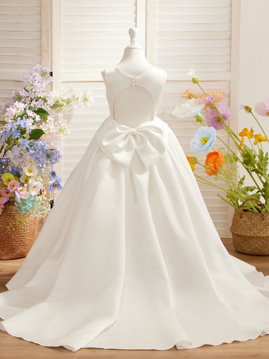 NumberSea - Ball - Gown/Princess Satin Sweep Train Flower Girl Dress