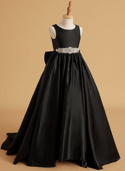 NumberSea - Ball - Gown/Princess Satin Sweep Train Flower Girl Dress